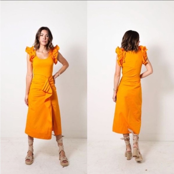 Ulla Johnson Isabella Dress in Marigold - Picture 4 of 14